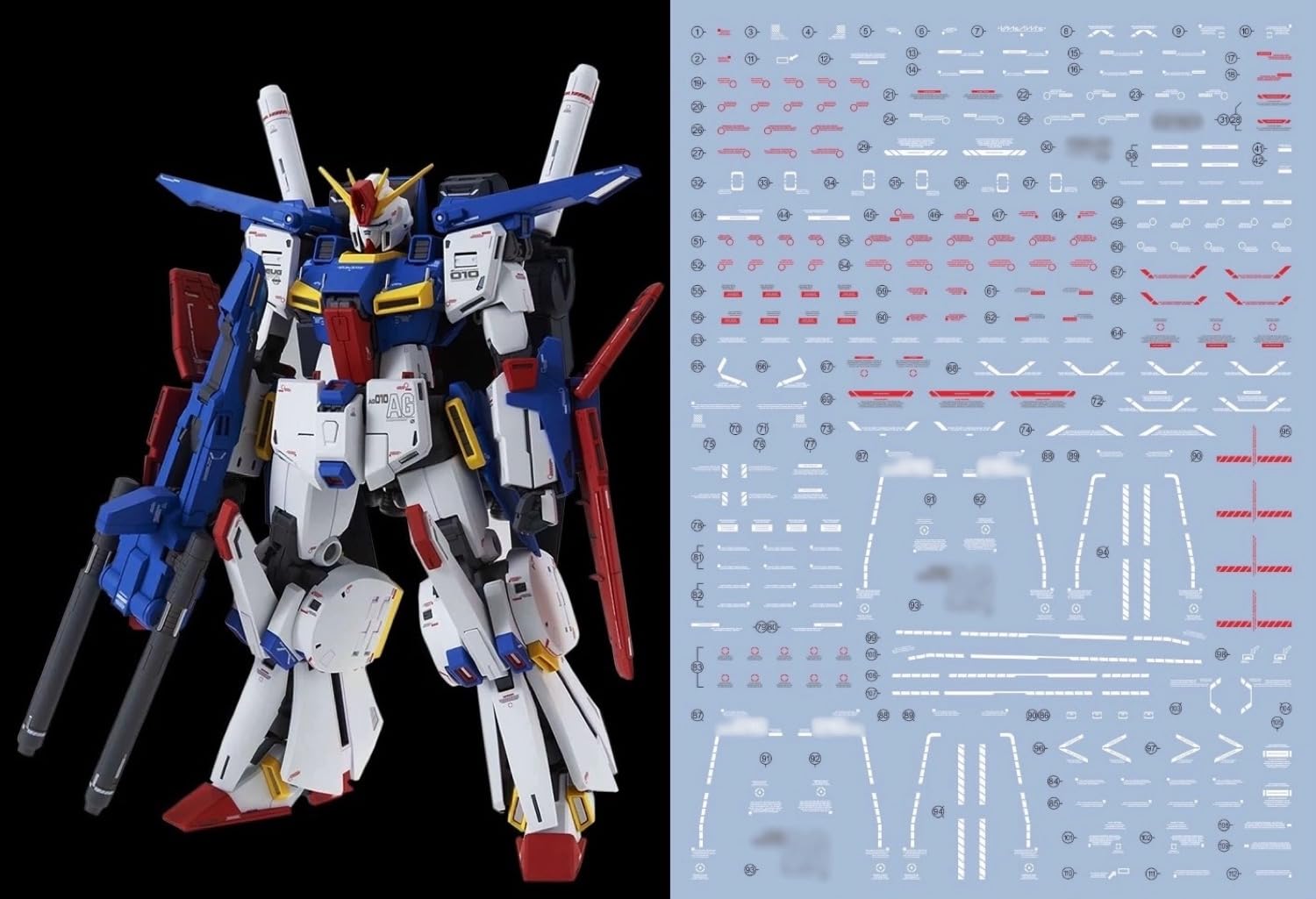 

HG RG MG PG RE HiRM Robot MS Decals MG Mobile Suit Gundam ZZ Enhanced Double Zeta Gundam Fluorescent!! Detail-Up Water-Transfer (for 1/100 Ver.Ka)