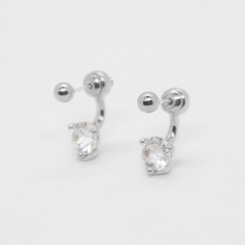 OudStudio Crystal Two-way Earring_Silver