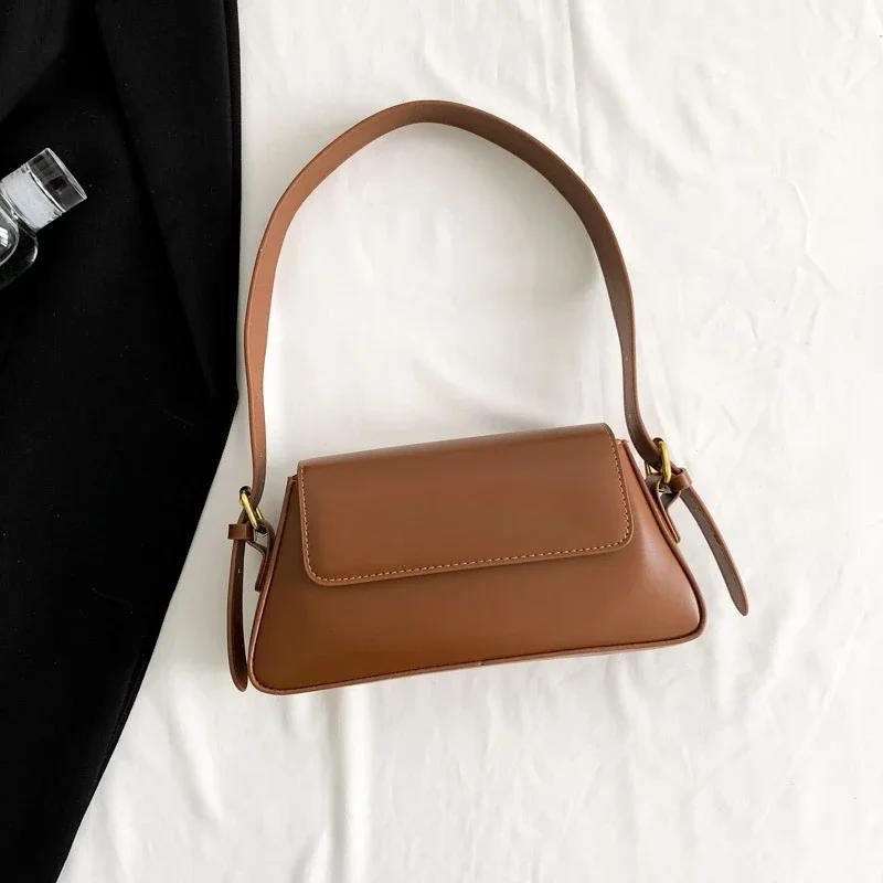 Pu Bags Solid Package Cover Type Ladies Bags On Sale High Quality Versatile Exquisite Commuting Shoulder Bags Premium
