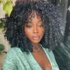 Short Fluffy Afro Curly Wig for African Ladies - Black Small Curls