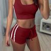 Eleganti E Raffinati Moda Sexy Set Sportivi da Donna Top Senza Maniche Girocollo e Pantaloncini
