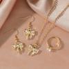 Women's Fashionable Four-piece Set of Necklace, Earrings, and Ring Is Perfect for Engagements, Weddings, Anniversaries, and Suitable for All Seasons