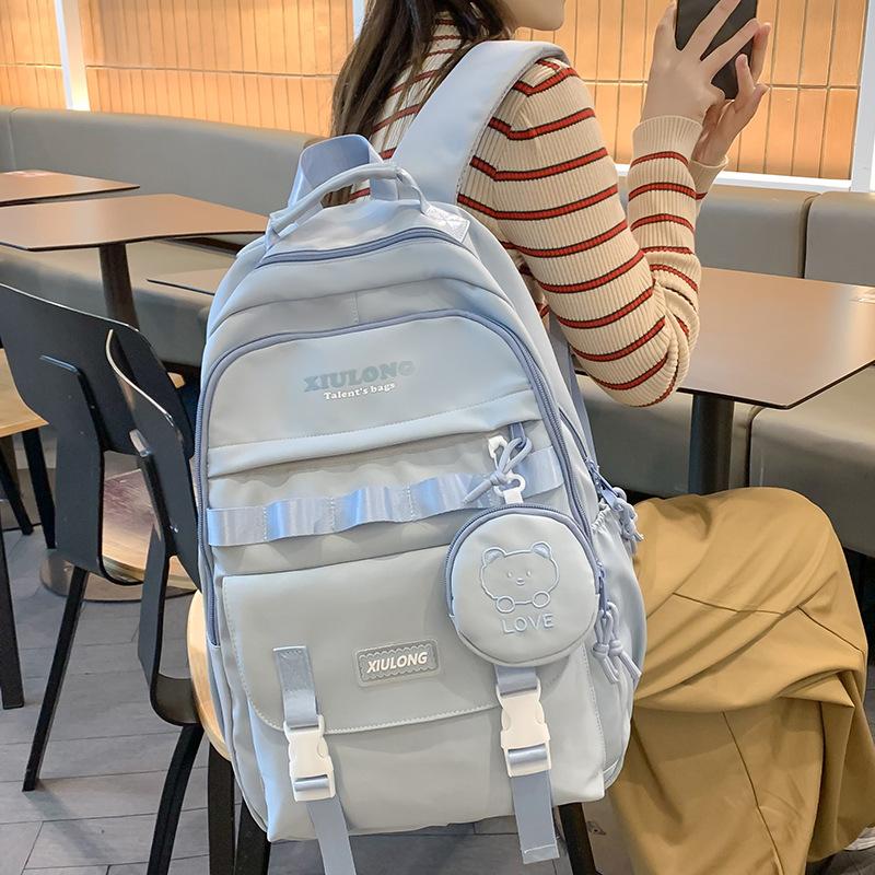 School bag children, primary school students, girls, junior high school students, college students, high-value splicing backpack