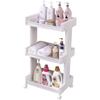 Wheeled Bathroom Shelf: Multi-Layer Floor-Standing Rack for Toiletries, Snacks, and Drinks Storage Cart.