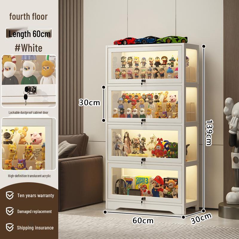 Acrylic Glass Display Cabinet with Lock for Toys and Prizes