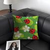 Cute Cartoon Ladybug Cushion Cover Natural Linen Organic Fabric DoubleSided Printing Sofa Home Decor Gift Pillow Case