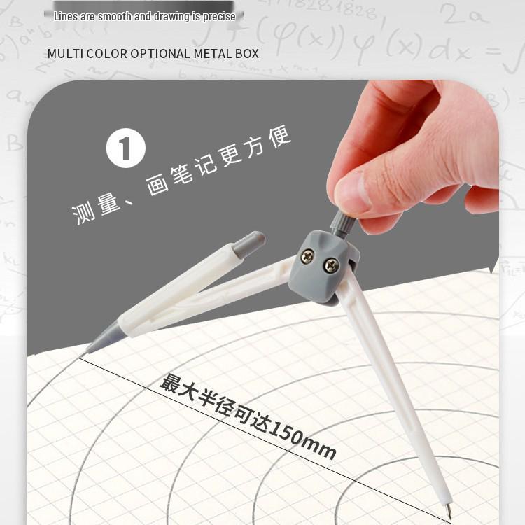 9-Piece Geometry Set for School: Compass, Protractor, Ruler, Square, and More