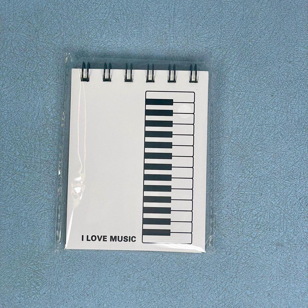 Elementary Music-Themed Stationery Set: Piano Notes Pencil Case, Eraser, Pencil, Ruler, Small Notebook