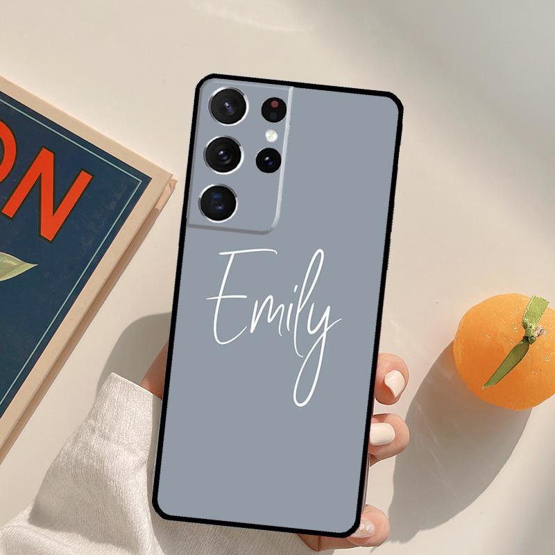 Personalise name initials pastel Phone Case For Samsung Galaxy S22 S23 S21 Ultra S20 FE S8 S9 S10 Plus Note 10 20 Ultra Cover