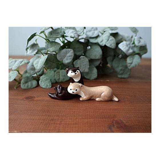 Decole Corporation KAWAUSO CAFE Otter Chopstick Rest, Latte KW-92516