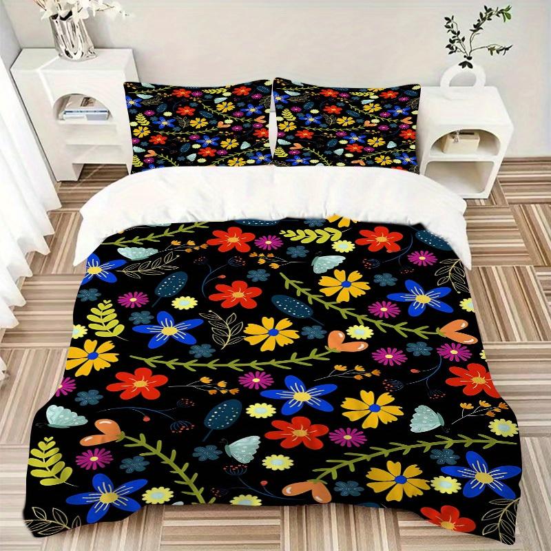 Set Lenzuola con Fantasia Floreale 3 Pezzi, Traspirante e Morbido, Adatto a Tutte le Stagioni, Ideale per Uso Domestico, Adatto per Decorazione Camera da Letto yy250821183