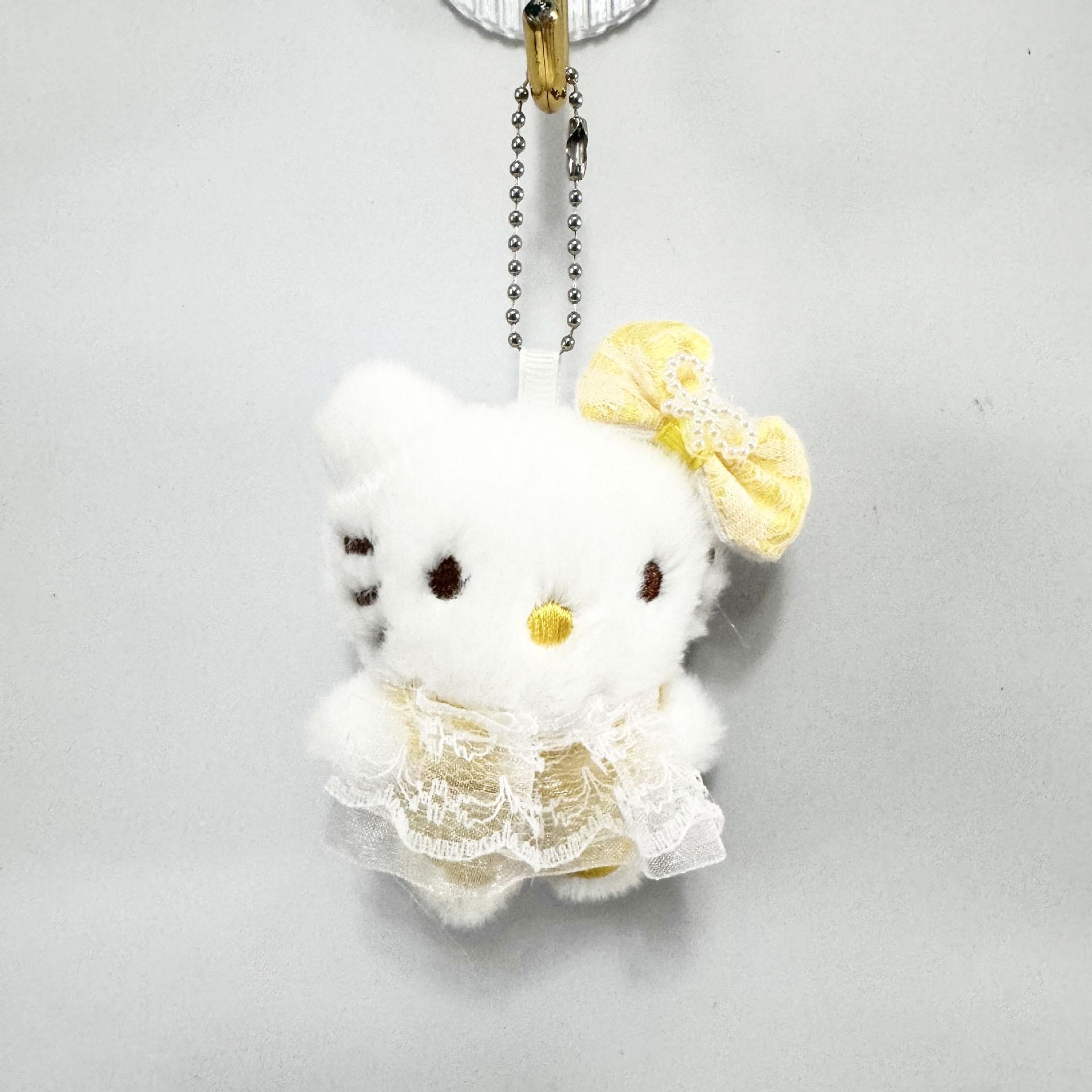 Cartoon Hello Kitty Plush Doll with Lace Skirt - Cute and Girly Cat Pendant