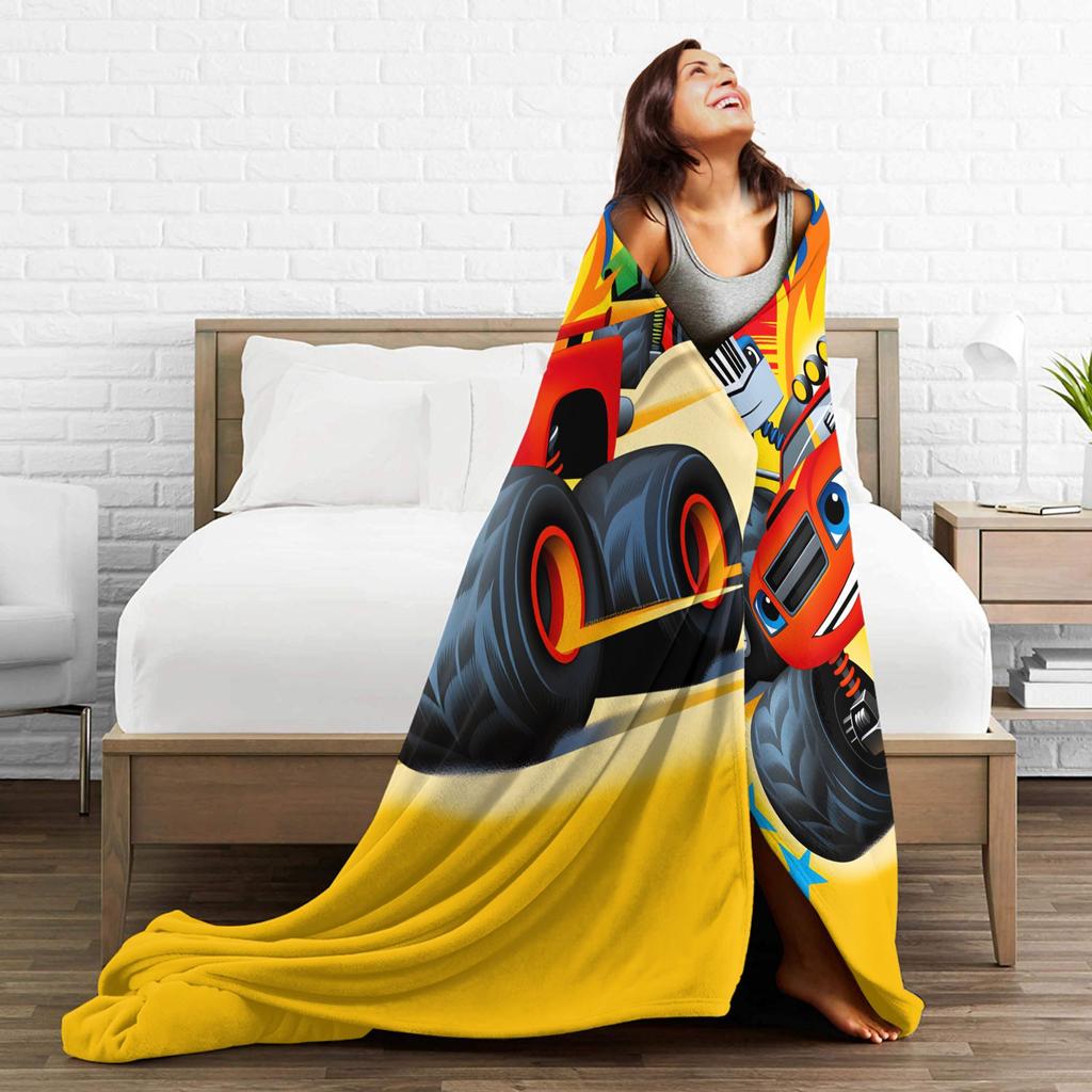 Blaze and the Monster M-Machines Flannel Blanket Winter Warm Throw Blanket for Children Bedroom Comfortable Bedspread Sofa