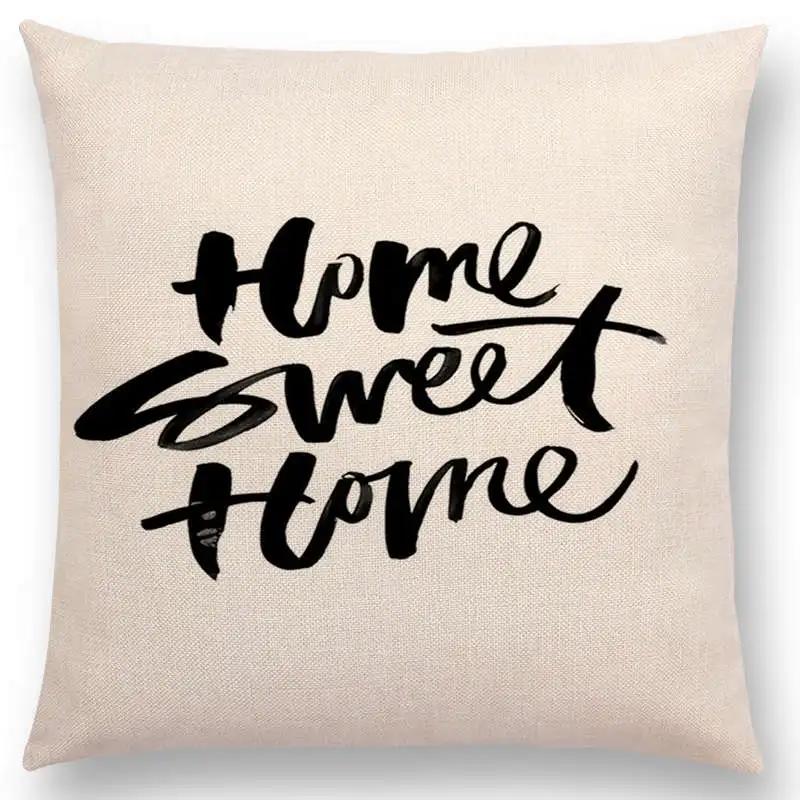 Newest Black Letter Brave Confidence Hope Forceful Warm Words Cushion Cover Christmas Gifts Sofa Throw Pillow