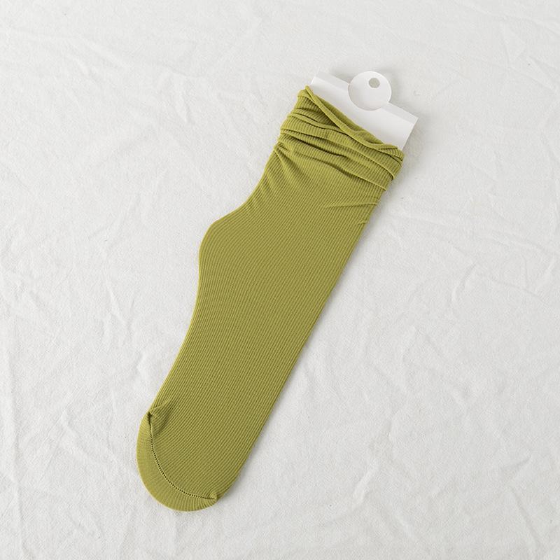 Bingbing Women's Trendy Mid-Calf Scrunched Socks - Summer To Autumn Versatile Style