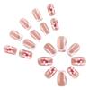 24Pcs Square Press On Nail Glues On Nail French Fake Nail Designs False Nail Artificial Nail Gifts for Women and Girls