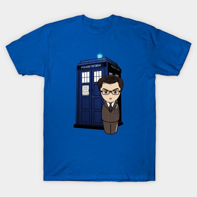 Men Black Print T-shirt Kokeshi Doctor Who No-Cut Transfer Paper Print Cotton Tshirt 2XL королевский синий