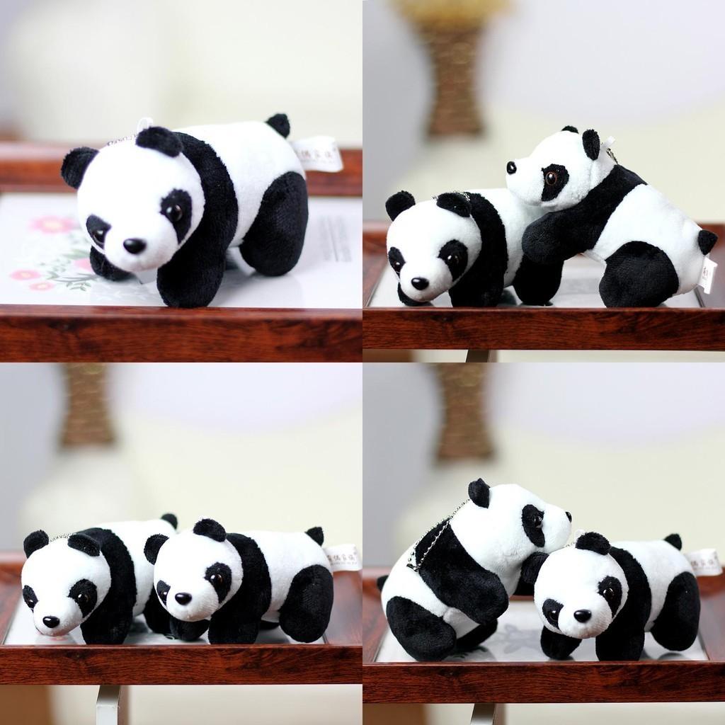 Realistic Panda Plush Toy Soft Stuffed Animal Cute Panda Doll Keychain Gift
