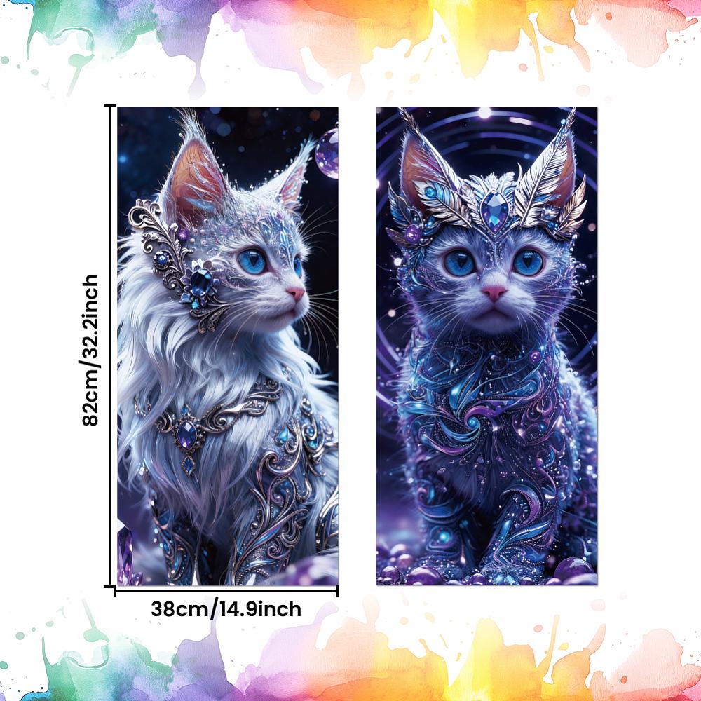 PVC Stickers Self-adhesive Decorative Stickers Decals for Trash Decoration Cat Shape 820x380mm 2pcs/set
