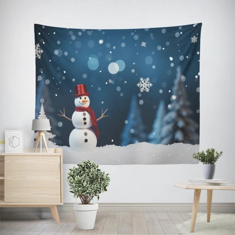 Neujahr Weihnachtsthema Schneemannmuster Wohnzimmer Schlafzimmer Dekotapisserie