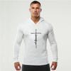 Do The Work Neue Marke Herbst Herrenmode Lässig Atmungsaktiv Bedruckte Baumwolle Bodybuilding Fitness Slim Fit Mit Kapuze T-Shirt 4 Farben