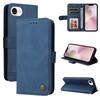 For iPhone 16e Leather Wallet Cases Skin Touch Phone Cover Stand with Strap