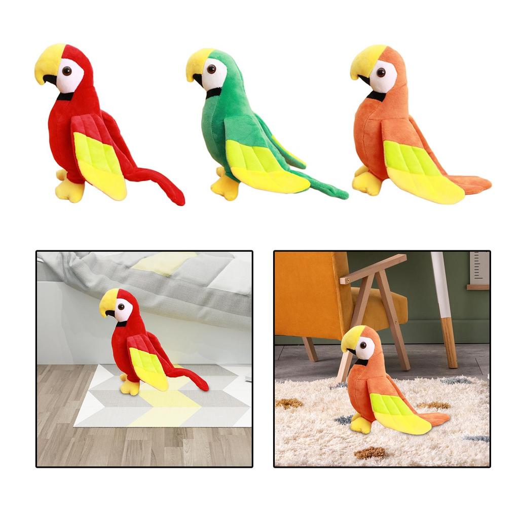 Cartoon Parrot Figure Toy Macaw Pillow Bird Stuffed Animal for Party Favors Room Decoration Children
