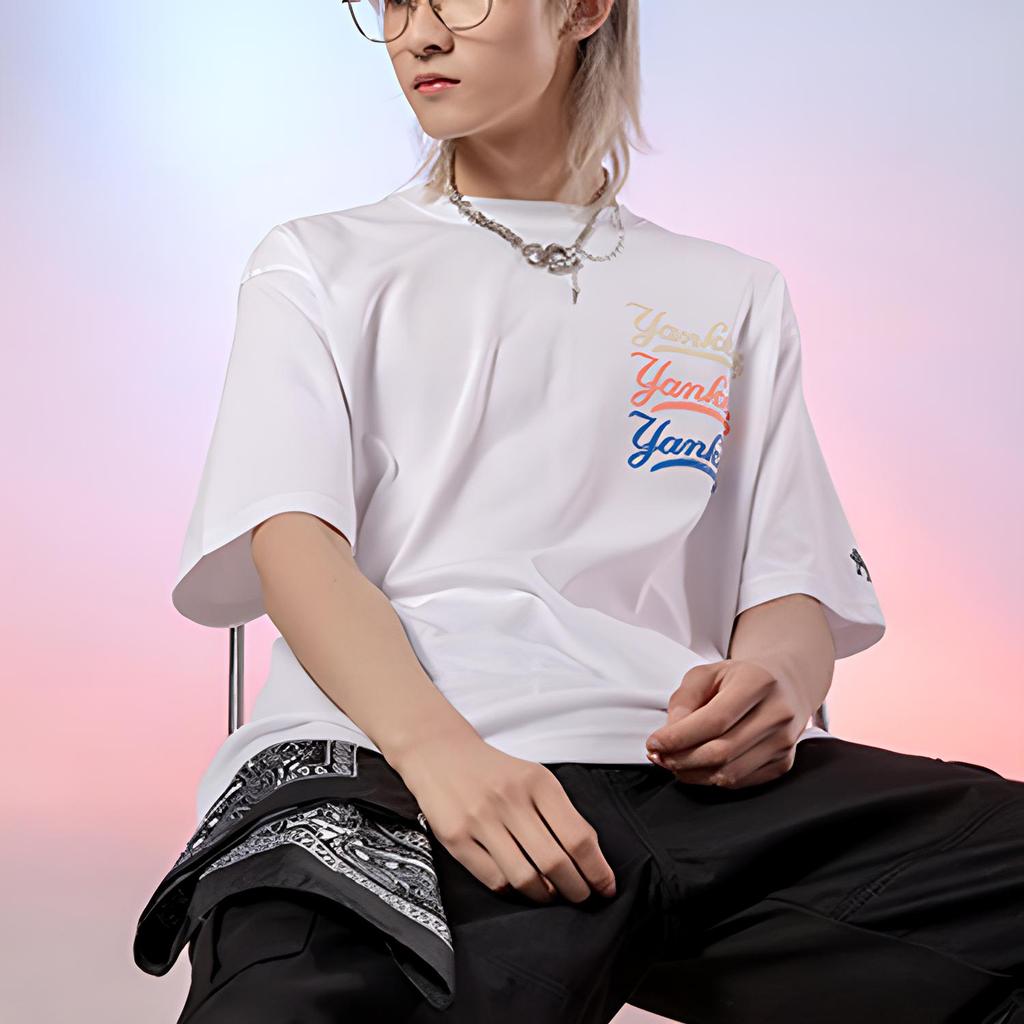 New MLB Drop Shoulder Sleeve T Shirt Unisex White 31TS35131-50W