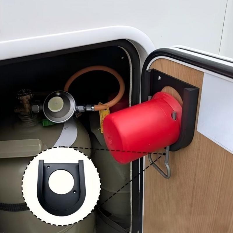 Shockproof ABS Gas Tank Cover Holder Support For Trailers Campers Motorhome Camping Outdoor Travel Secure Mounting Bracket
