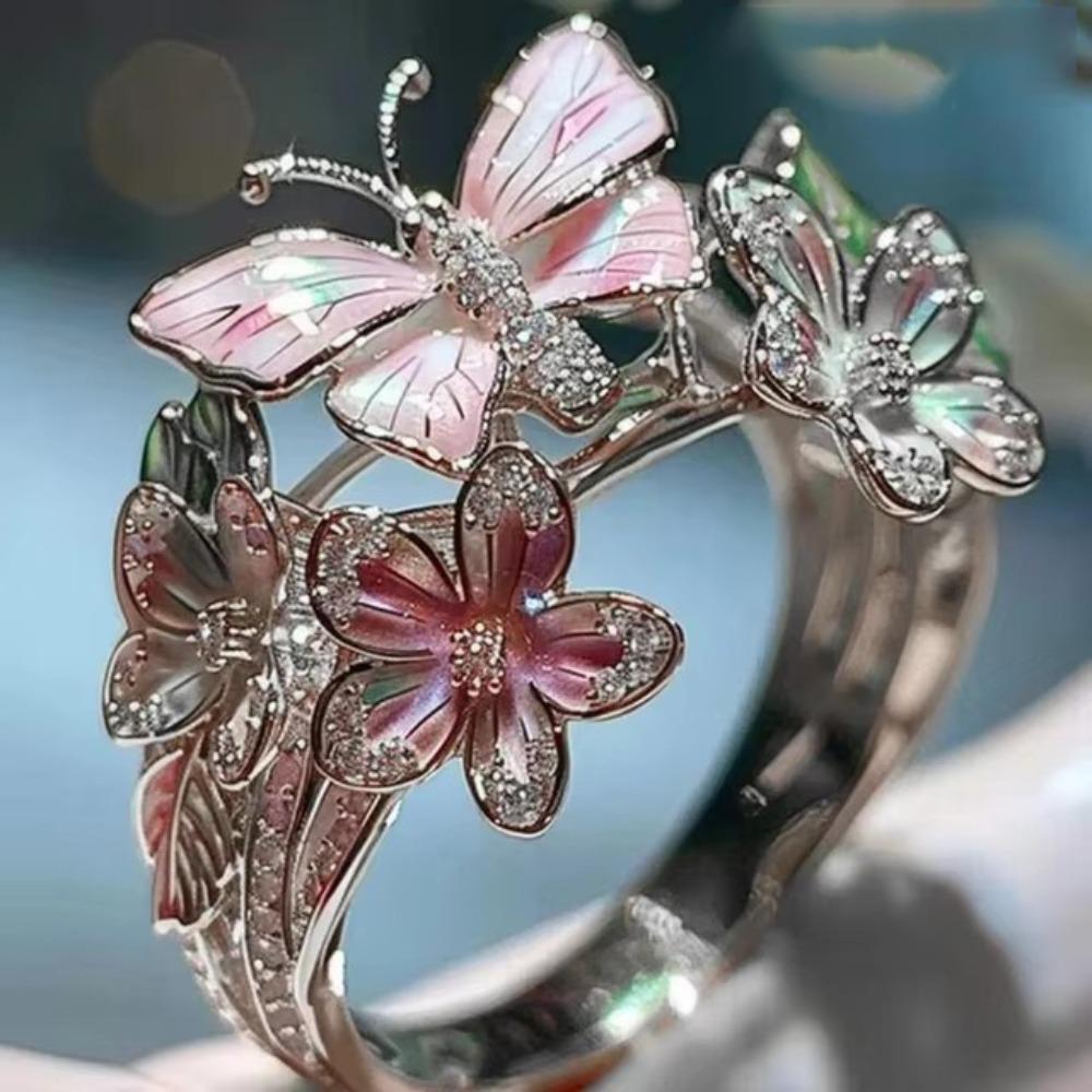 Crafts Vintage Rings Jewelry Accessories Finger Decorations Fashion Butterfly Ring