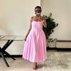European and American Women's Clothing Summer New African French Minimalist Style Fresh and Elegant Striped Suspender Dress