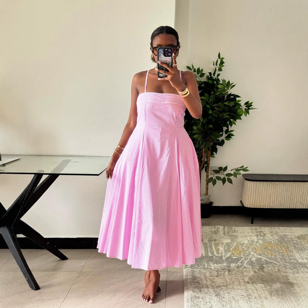 European and American Women's Clothing Summer New African French Minimalist Style Fresh and Elegant Striped Suspender Dress