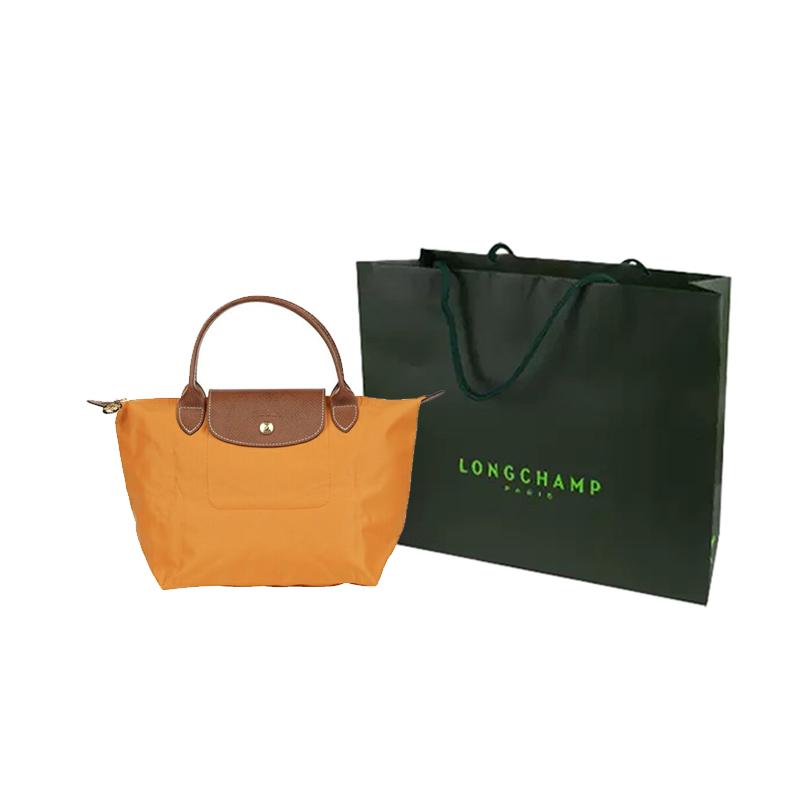 Longchamp Le Pliage Original 23 Kurzer Griff Druckknopf Reißverschluss Recycelter Stoff Mit Lederbesatz Knödel-Tragetasche Klein Damen-Tragetaschen 1621089025