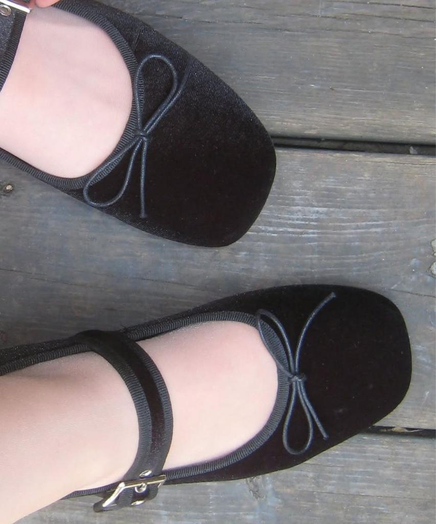 Differshoe Belline Square Ribbon Mary Jane 5Cm [Black]