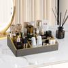 Makeup Storage Basket Bins with Dividers for Women Cosmetics Display Case Leather Skincare Multifunctional Desktop Organizers