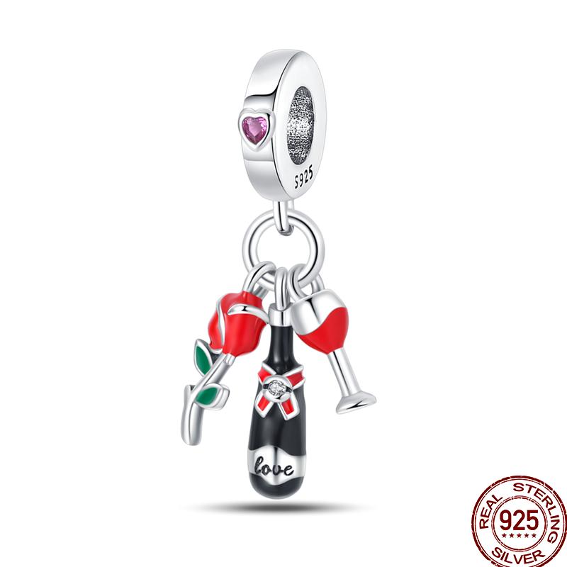 New Copper Lipstick High Heels Cosmetics Exquisite Fashion Beaded Beads Suitable For Pan Original Bracelet Diy