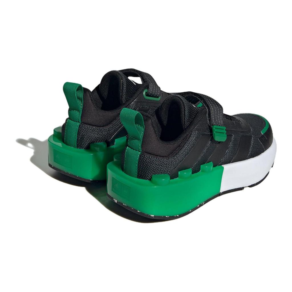 LEGO x Adidas Tech Rnr Tela Cómoda Resistente a la Abrasión Caña Baja Zapatos de Estilo de Vida para Niños Negro Verde ID de Niño ID9524