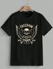 Freedom Above All T-Shirt Biker Skull Wings Graphic Retro Rock Tee Unisex