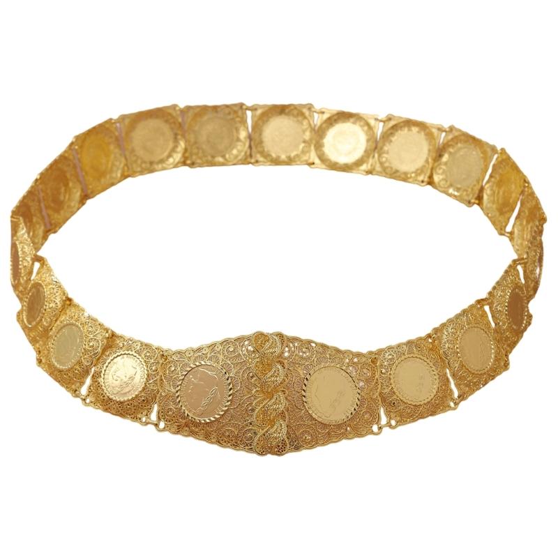 Blingbling Waist Belt Stylish Carved Floral Waist Chain Belt Elaborate Chain Belly Chain for Wedding Waist Chain 1