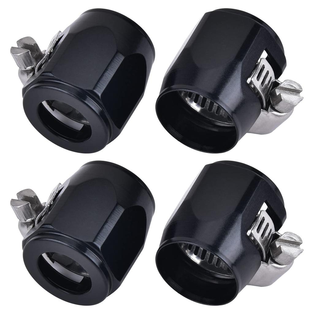 2-8PCS Hex Hose Finisher Clamp Screw Band Hose End Cover Fitting 4/6/8/10/12AN