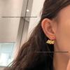 Golden Bee Asymmetrical Earrings for Women: Unique Design