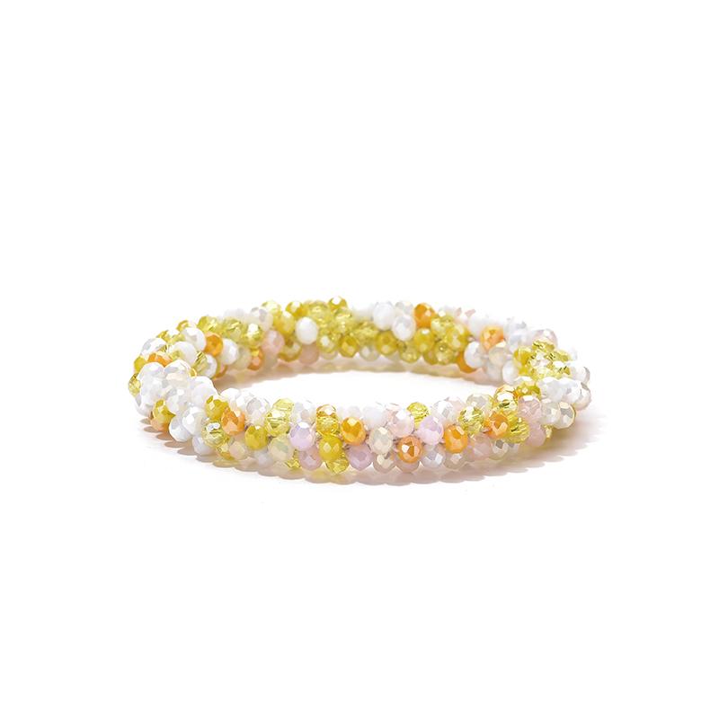 Multicolor Boho Elastic Bracelet Bangle For Women Vintage Rope Weave Handmade Glass Crystal Beads Stretch Bracelets Zircon Gift