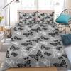 Kuup Schmetterling Aufdruck Bettwäsche-Set Hausstil Bettwäsche Weiche Waschbaumwolle Bett 3-teiliges Set Studentenschlafsaal Geschenk