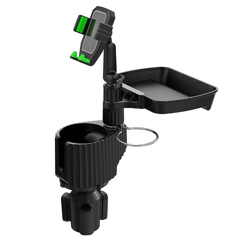 

A10 Car Drink Holder Coffee Mug Organizer Phone Stand Food Snack Tray Car Mount Rack Green