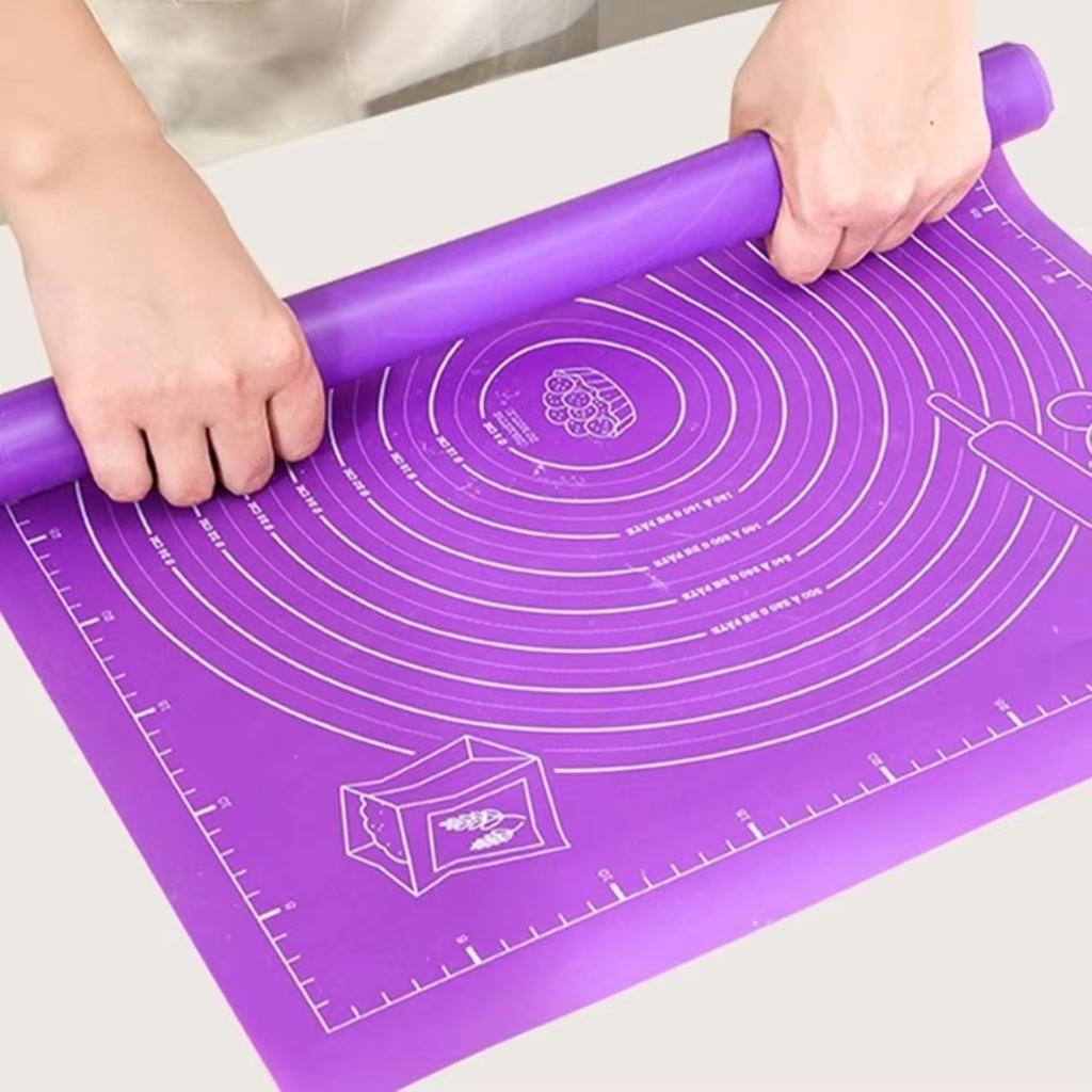 1Pc Silicone Kneading Mat Non Slip with Measuring Tool Food Grade Baking Pad Easy Clean Reusable Rolling Dough Kitchen Tool