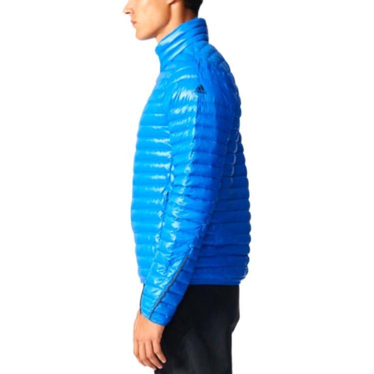 adidas Chaquetas de Plumas para Hombre Azul Cuello Alto Chaqueta de Plumas Moderada BP9437
