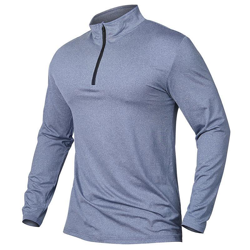 Men's Active Sports Shirts 1/4 Zip Performance Long Sleeve Athletic Workout Running T Shirt Quarter Zip Outdoor Hiking Golf Pullover Tops EURO Size