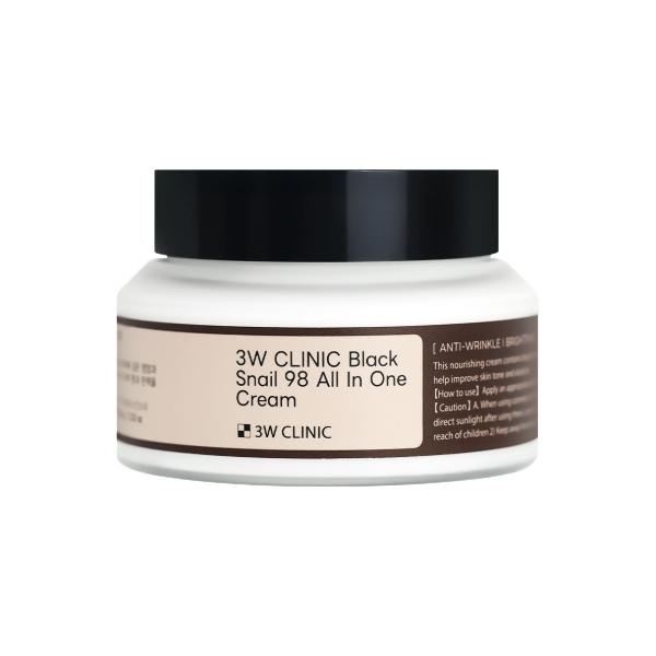 

3W CLINIC Black Snail 98 All In One Cream (3 Options) #Cream 100g x 1pcs