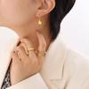 Elegant Gold-Plated Water Drop Earrings for Women - Titanium Steel, Niche Design, Colorfast Jewelry