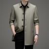 Lapel Jacket Men's Spring and Autumn Business Loose Casual Medium and Long Dad Coat High-end Middle-aged Trench Coat Top
